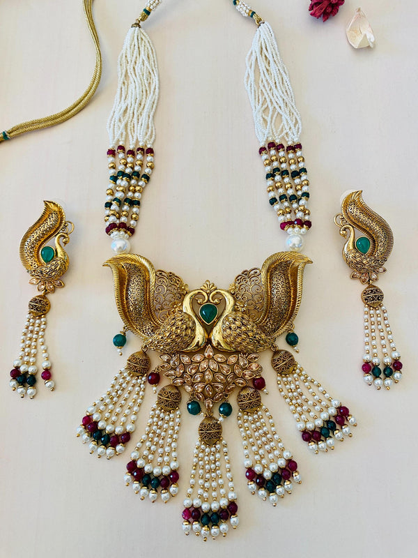 Peacock Designer Kundan Bridal Necklace Set