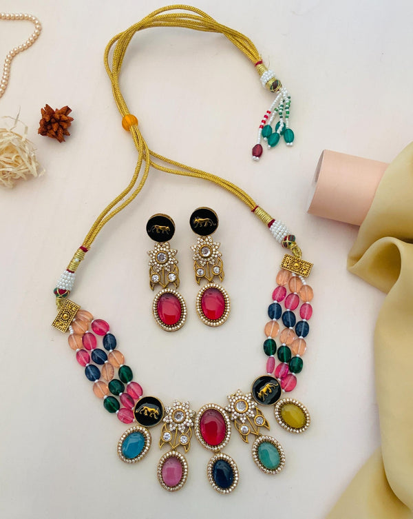 High-Quality Gold Plated Necklace With Pair Of Earrings
