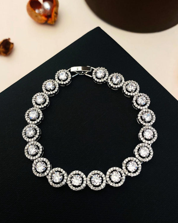 Elegant High Quality Silver Cz Bracelet