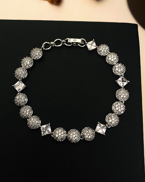 Delightful Silver American Diamond Bracelet